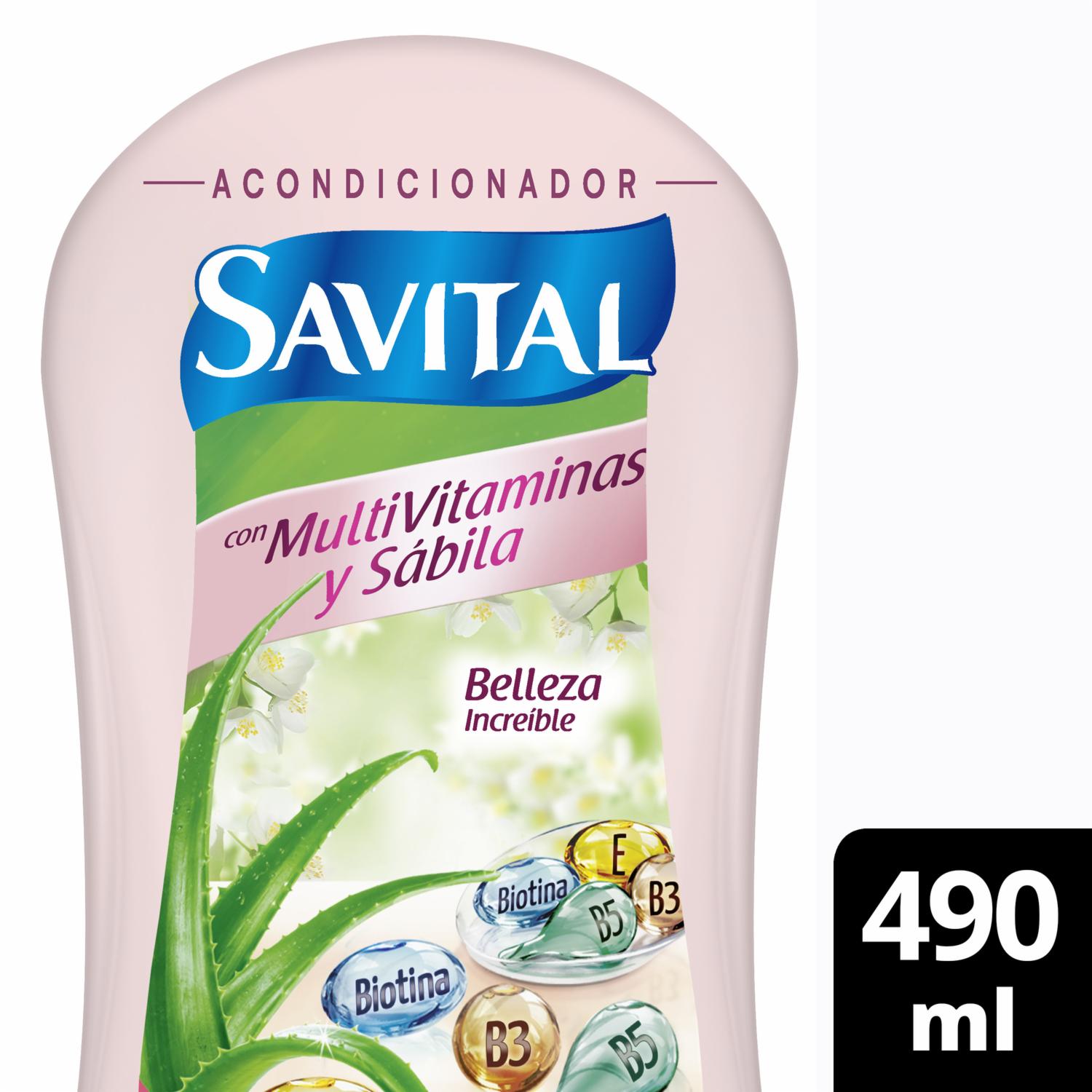Acondicionador De Cabello Multivitaminas SAVITAL 490 Ml - Imagen 2