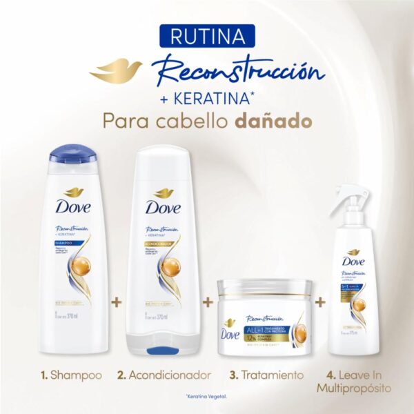 Acondicionador De Cabello Reconstrucción DOVE 370 Ml - Imagen 4