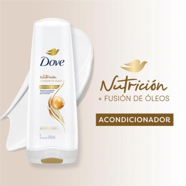 Acondicionador De Cabello Nutrición Fusión De Oleos DOVE 370 Ml - Imagen 3