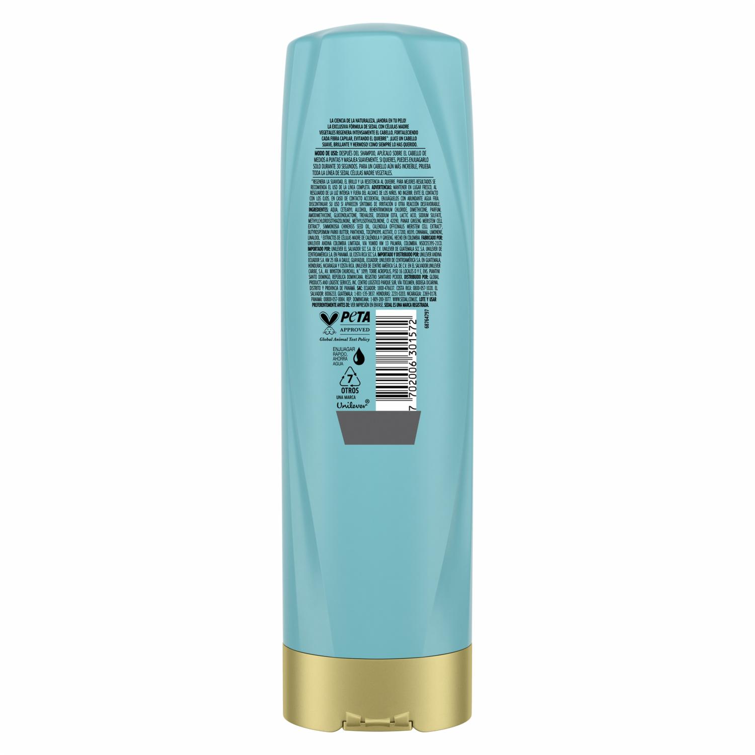 Acondicionador De Cabello Con Células Madre Vegetales Regeneración Intensa Fuerza SEDAL 340 Ml - Imagen 2