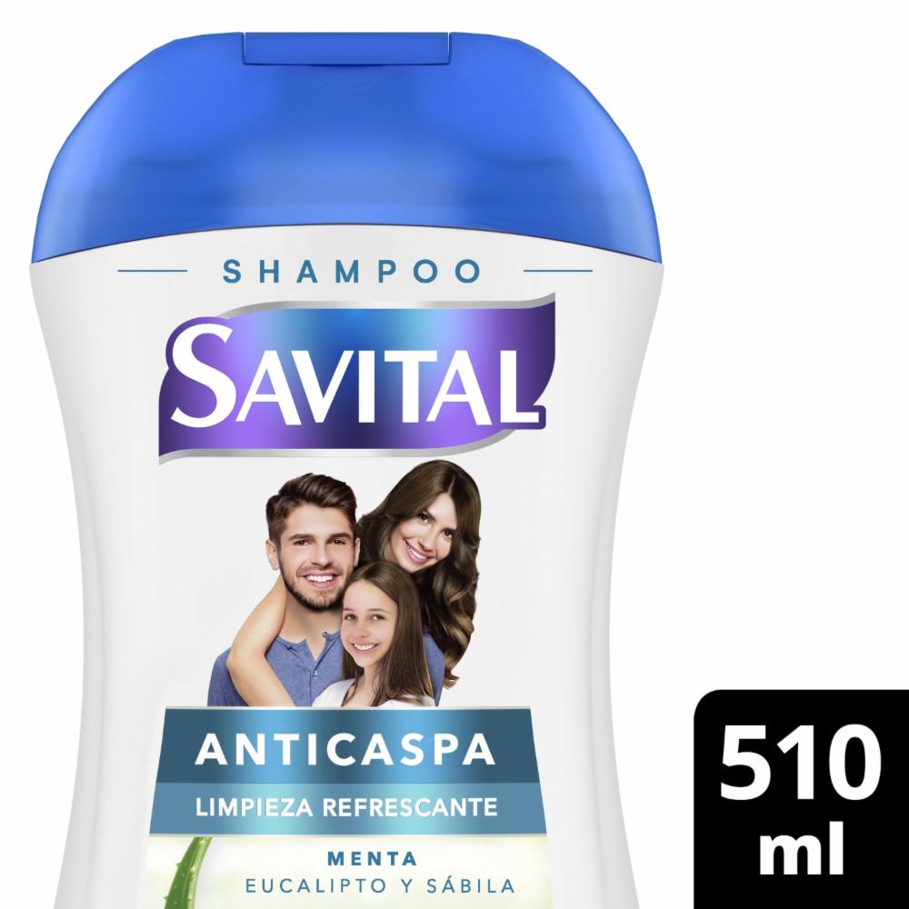 Shampoo Anticaspa Menta Y Eucalipto SAVITAL 510 Ml - Imagen 3