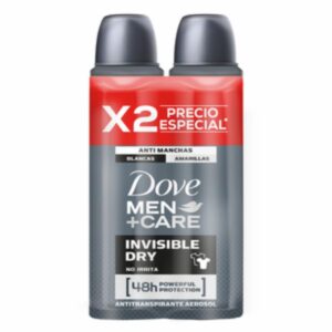 Desodorante En Aerosol Para Caballero Care Deo Invisible Dry Segundo A Mitad Al 50% Menos DOVE 2 X 150 Ml