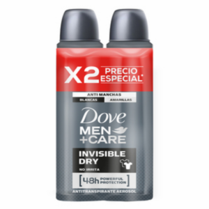 Desodorante En Aerosol Para Caballero Care Deo Invisible Dry Segundo A Mitad Al 50% Menos DOVE 2 X 150 Ml