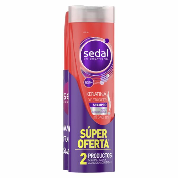 Shampoo + Acondicionador Keratina Con Antioxidantes SEDAL 2 x 340 Ml