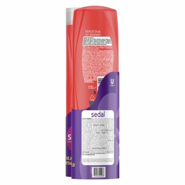 Shampoo + Acondicionador Keratina Con Antioxidantes SEDAL 2 x 340 Ml - Imagen 2