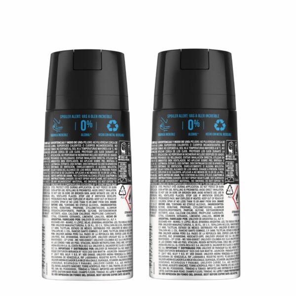 Desodorante En Aerosol Antitranspirante Ice Chill AXE 2 X 150 Ml - Imagen 2