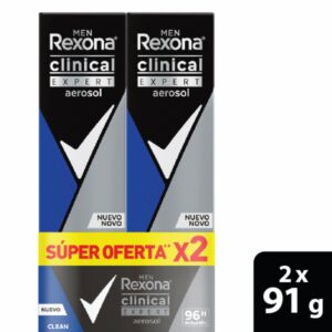 Desodorante En Aerosol Para Caballeros Antitranspirante Clinical Expert REXONA 2 X 150 Ml