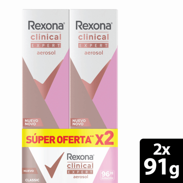 Desodorante En Aerosol Para Dama Clinical Expert 2do 40% De Descuento REXONA 2 X 150 Ml - Imagen 5