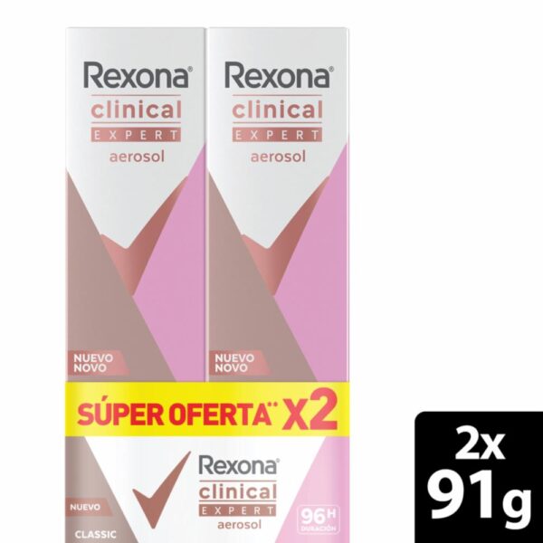 Desodorante En Aerosol Para Dama Clinical Expert 2do 40% De Descuento REXONA 2 X 150 Ml