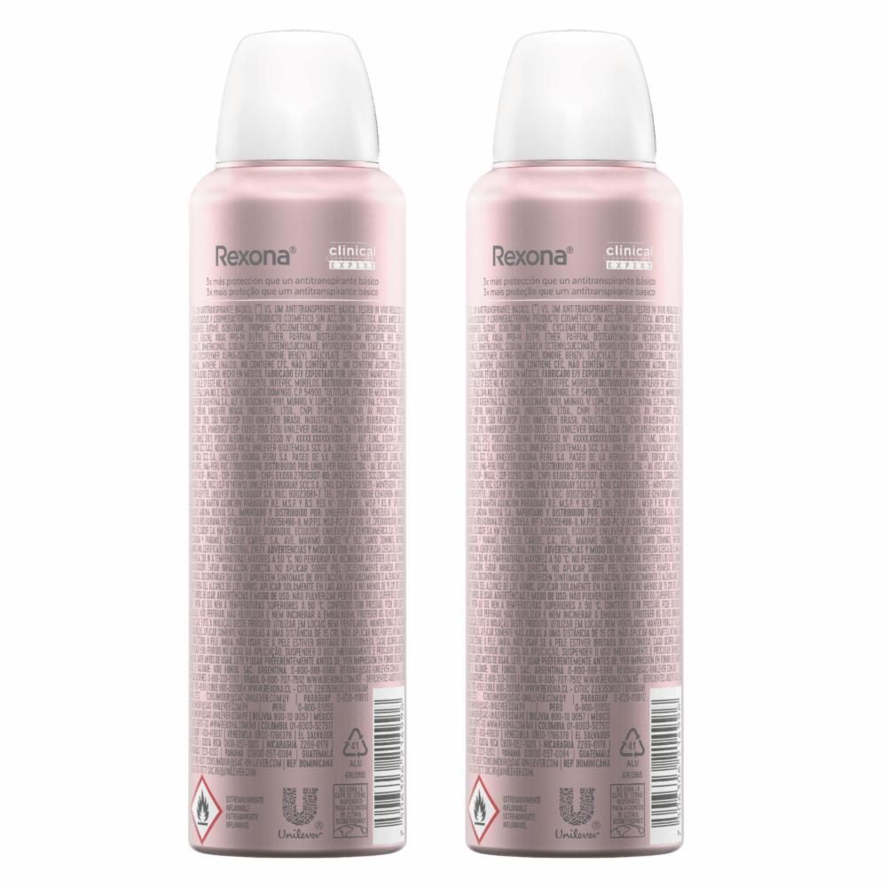 Desodorante En Aerosol Para Dama Clinical Expert 2do 40% De Descuento REXONA 2 X 150 Ml - Imagen 2