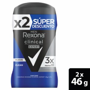 Desodorante En Barra Para Caballero Clinical Expert REXONA 2 X 46 G