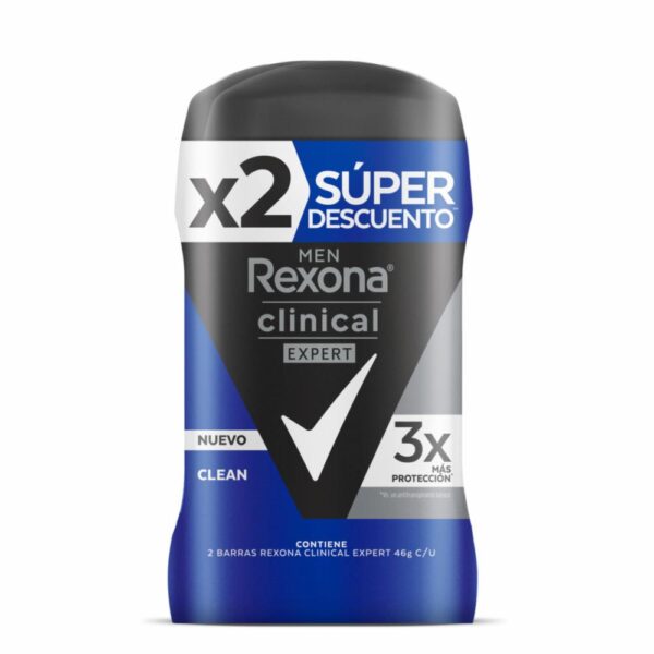 Desodorante En Barra Para Caballero Clinical Expert REXONA 2 X 46 G - Imagen 3