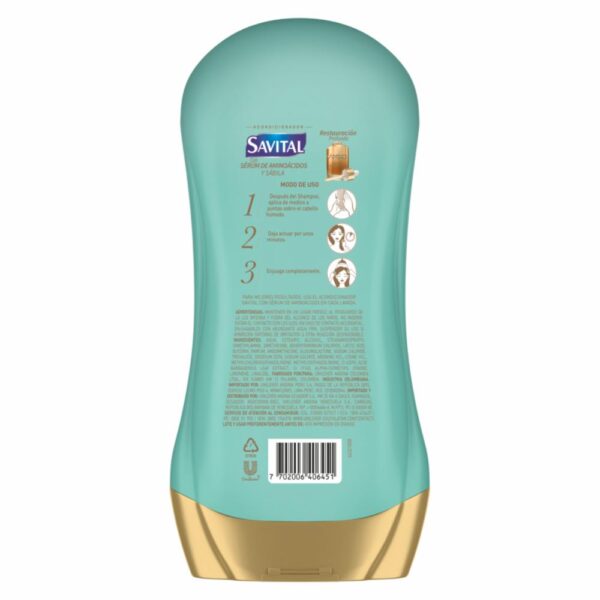 Acondicionador De Cabello Con Serúm De Aminoácidos Y Sábila SAVITAL 490 Ml - Imagen 3
