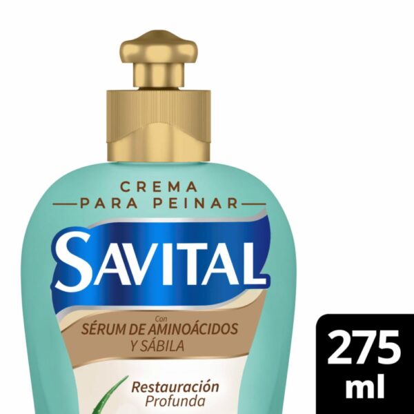 Crema Tratamiento Capilar Con Serúm De Aminoácidos Y Sábila SAVITAL 275 Ml - Imagen 2