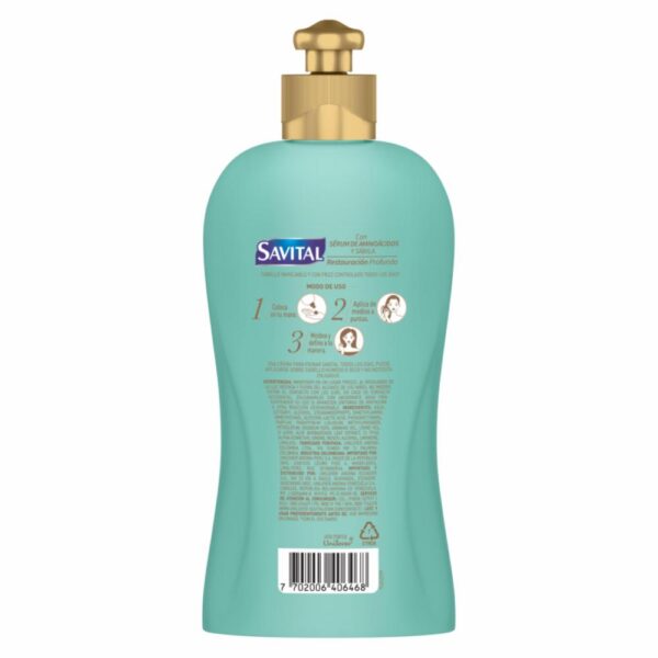 Crema Tratamiento Capilar Con Serúm De Aminoácidos Y Sábila SAVITAL 275 Ml - Imagen 3