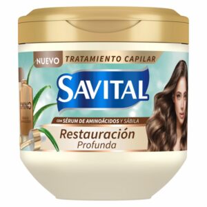 Crema Tratamiento Capilar Con Serúm De Aminoácidos Y Sábila Restauración Profunda SAVITAL 425 Ml