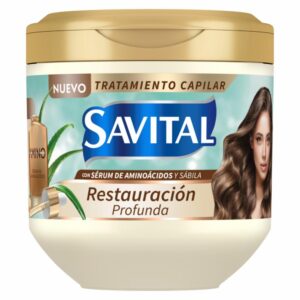 Crema Tratamiento Capilar Con Serúm De Aminoácidos Y Sábila Restauración Profunda SAVITAL 425 Ml