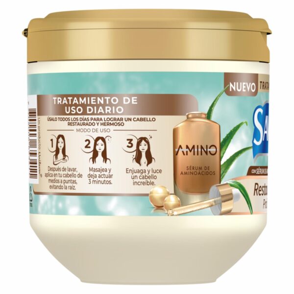 Crema Tratamiento Capilar Con Serúm De Aminoácidos Y Sábila Restauración Profunda SAVITAL 425 Ml - Imagen 3