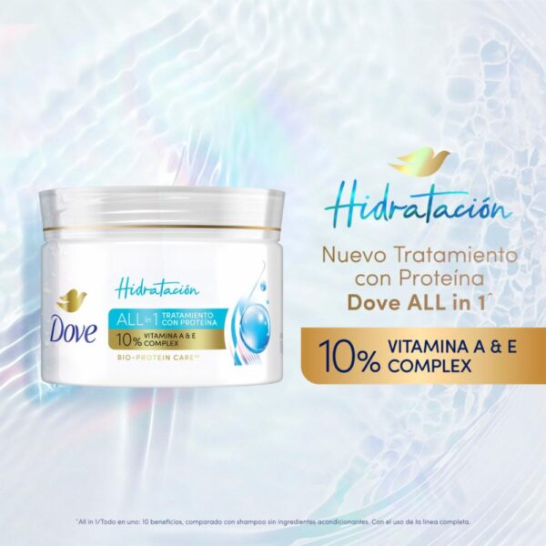 Tratamiento Capilar Hidratación Con Proteína DOVE 300 G - Imagen 3