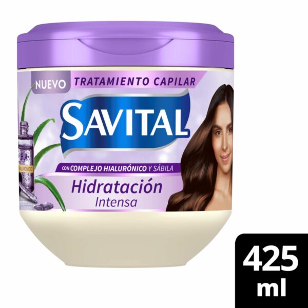 Crema Tratamiento Capilar Con Complejo Hialurónico Y Sábila Hidratación Intensa SAVITAL 425 Ml - Imagen 2