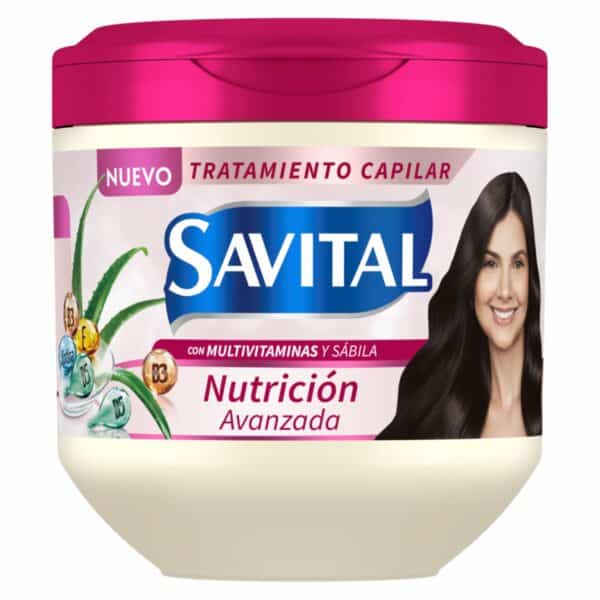 Crema Tratamiento Capilar Con Multivitaminas Y Sábila Nutrición Avanzada SAVITAL 425 Ml - Imagen 2