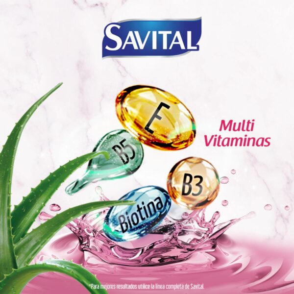 Crema Tratamiento Capilar Con Multivitaminas Y Sábila Nutrición Avanzada SAVITAL 425 Ml - Imagen 3