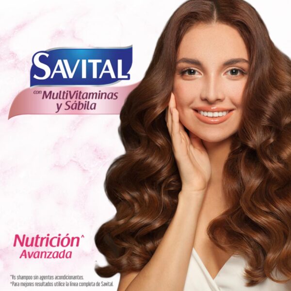 Crema Tratamiento Capilar Con Multivitaminas Y Sábila Nutrición Avanzada SAVITAL 425 Ml - Imagen 4