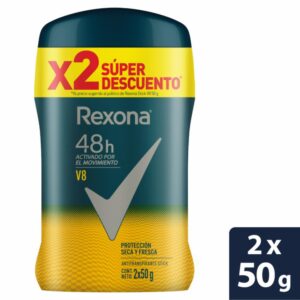 Desodorante En Barra Para Caballero V8 Precio Especial REXONA 2 X 50 Ml