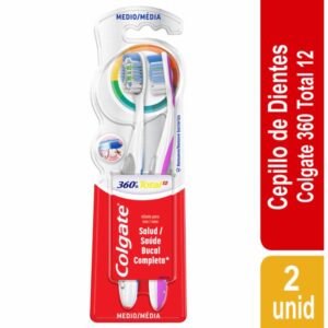 Cepillo Dental 360 Suround Cerdas Medianas COLGATE 1X2 Unidades