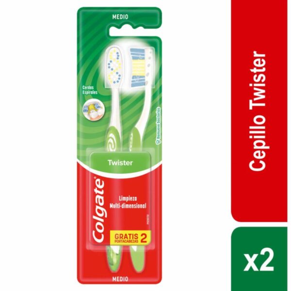 Cepillo Dental Twister Cerdas Medianas COLGATE X2 Uds