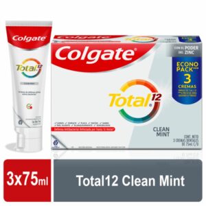 Crema Dental Total 12 Clean Mint COLGATE 3X75 Ml