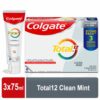 Crema Dental Total 12 Clean Mint COLGATE 3X75 Ml