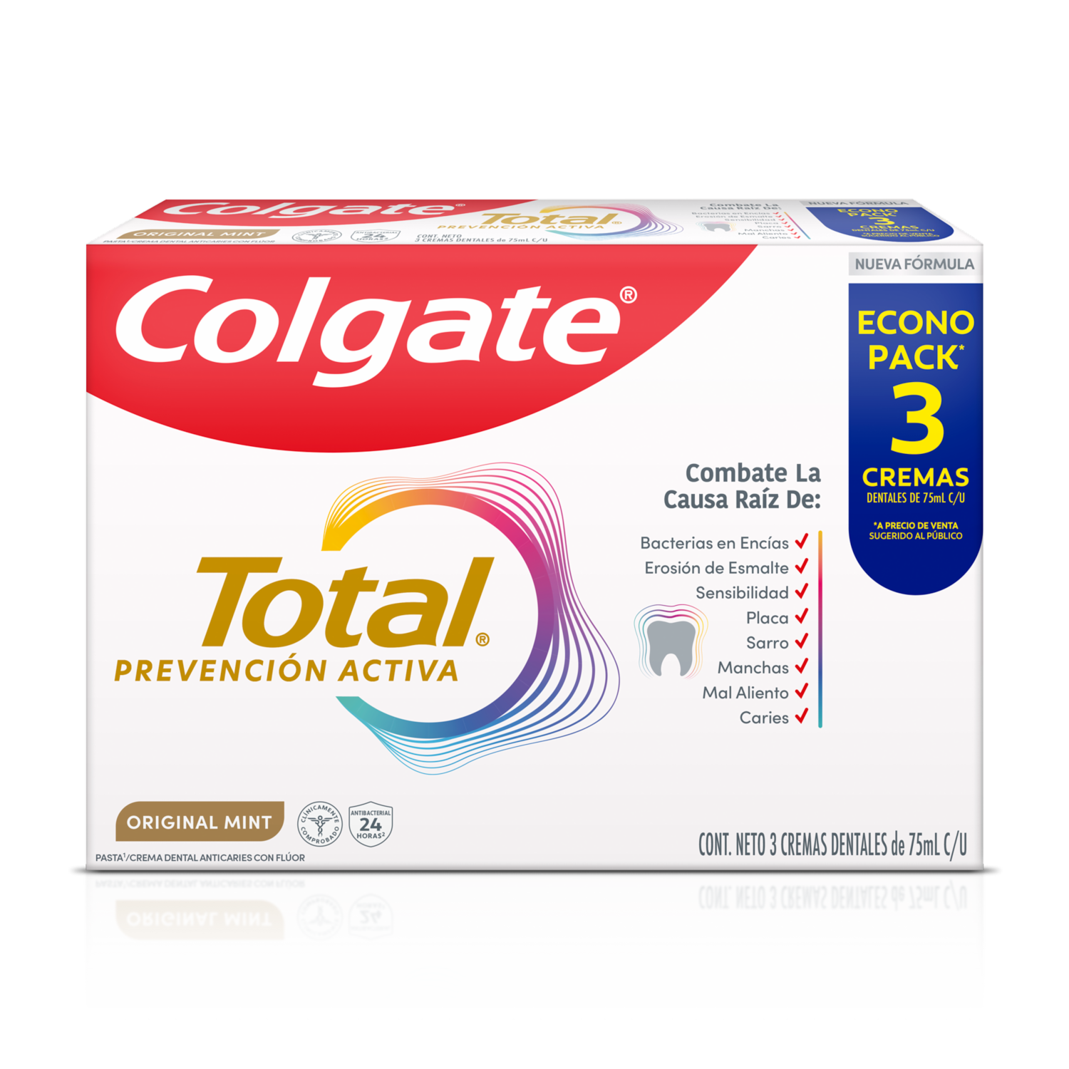 Crema Dental Total Original Mint COLGATE 3X75 Ml - Imagen 2