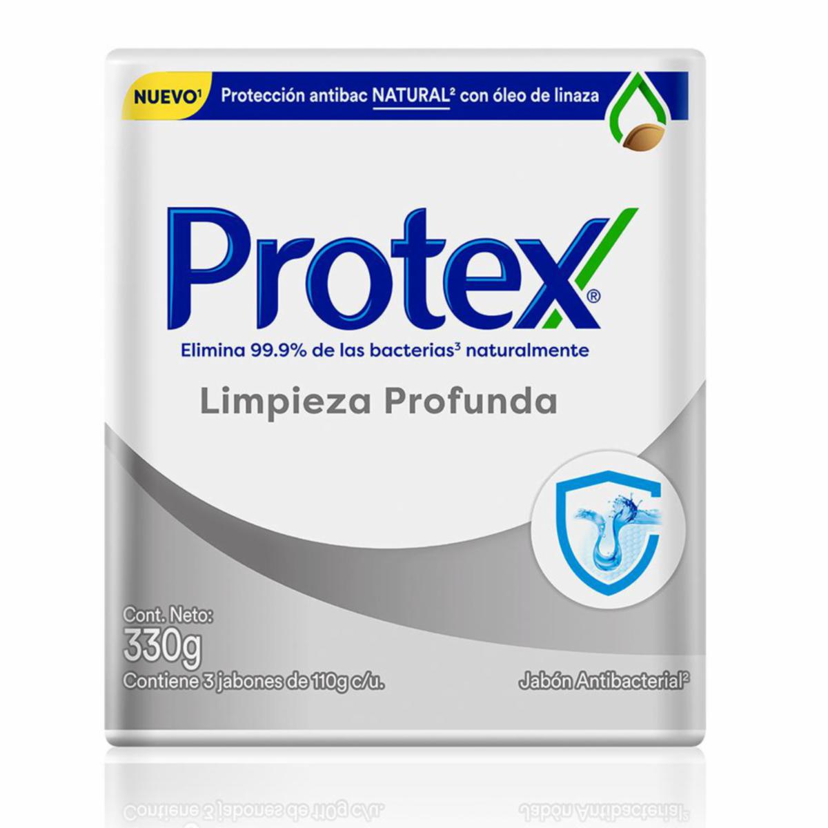 Jabón En Barra Limpieza Profunda Antibacterial PROTEX 3×110 G