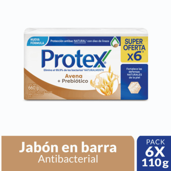 Jabón En Barra Con Avena Antibacterial PROTEX 6X110 G - Imagen 2