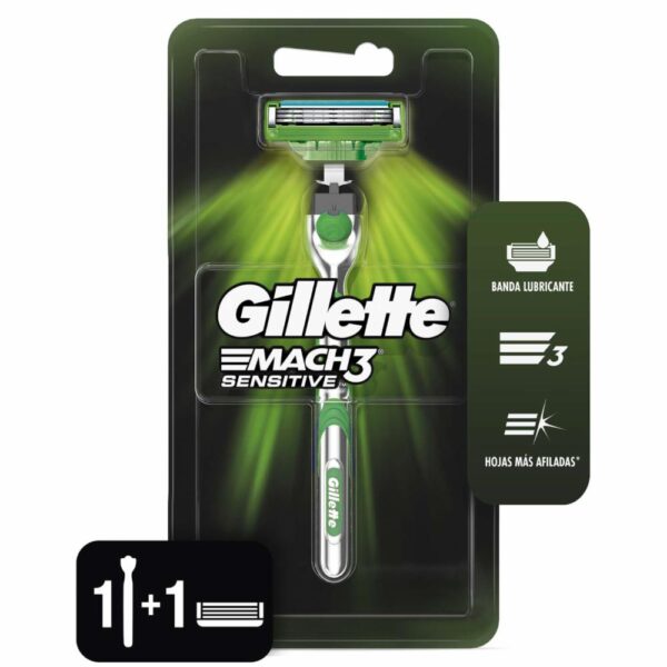 Afeitadora Desechable Caballero Mach 3 Sensitive Gel Grip GILLETTE Unidad