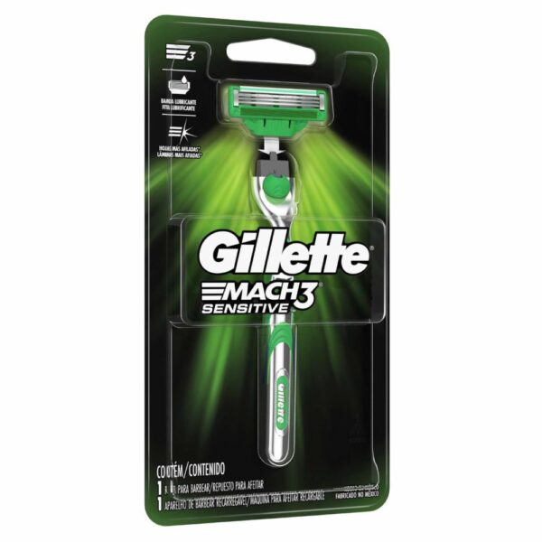 Afeitadora Desechable Caballero Mach 3 Sensitive Gel Grip GILLETTE Unidad - Imagen 3