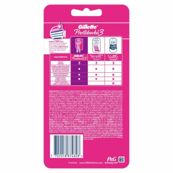 Afeitadora Prestobarba Desechable De Mujer 3 Unidad GILLETTE X3 Uds - Imagen 2