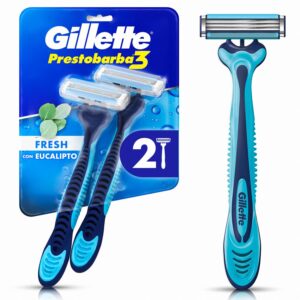 Afeitadora Desechable Caballero Prestobarba 3 Fresh Con Eucalipto GILLETTE X 2 Uds