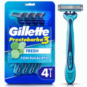 Afeitadora Desechable Caballero Prestobarba 3 Fresh Con Eucalipto GILLETTE X 4 Uds