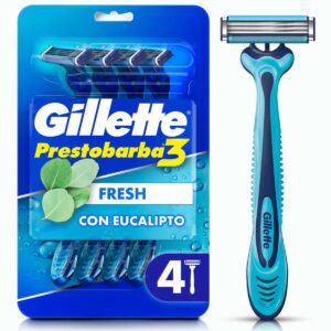 Afeitadora Desechable Caballero Prestobarba 3 Fresh Con Eucalipto GILLETTE X 4 Uds