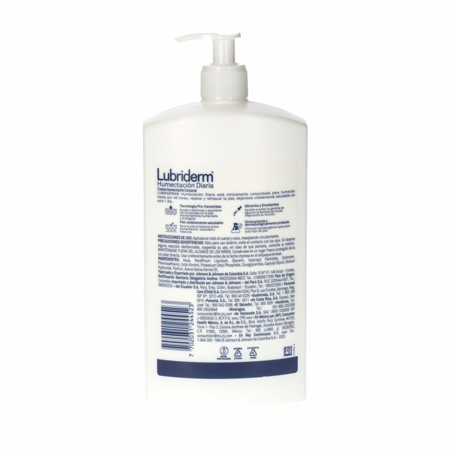 Crema Corporal Humectación Diaria Para Piel Normal A Seca LUBRIDERM 946 Ml - Imagen 2