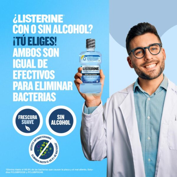 Enjuague Bucal Control Cálculo Zero Alcohol LISTERINE 500 Ml - Imagen 6