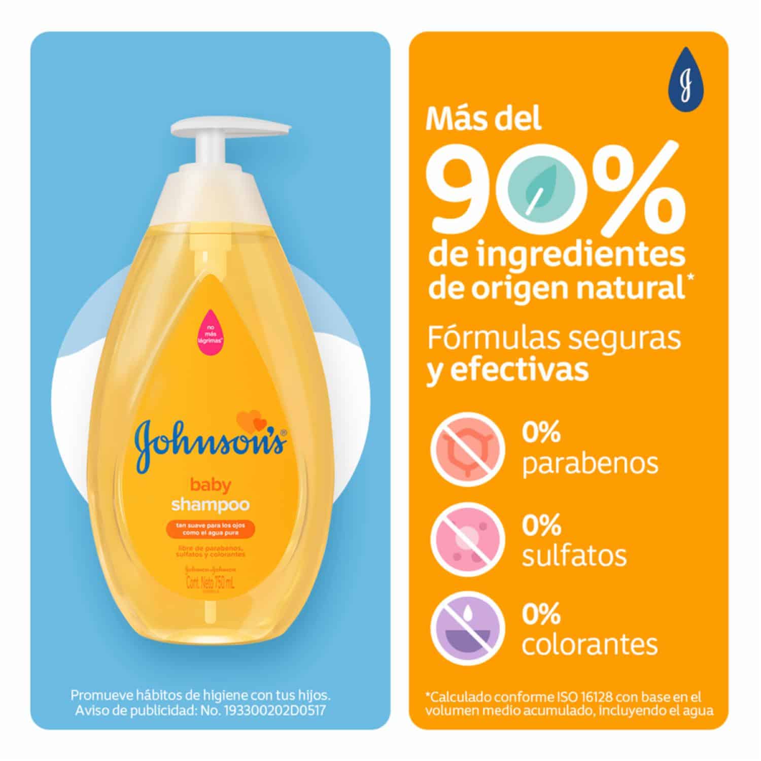 Shampoo Bebé Original JOHNSON'S 750 Ml - Imagen 4