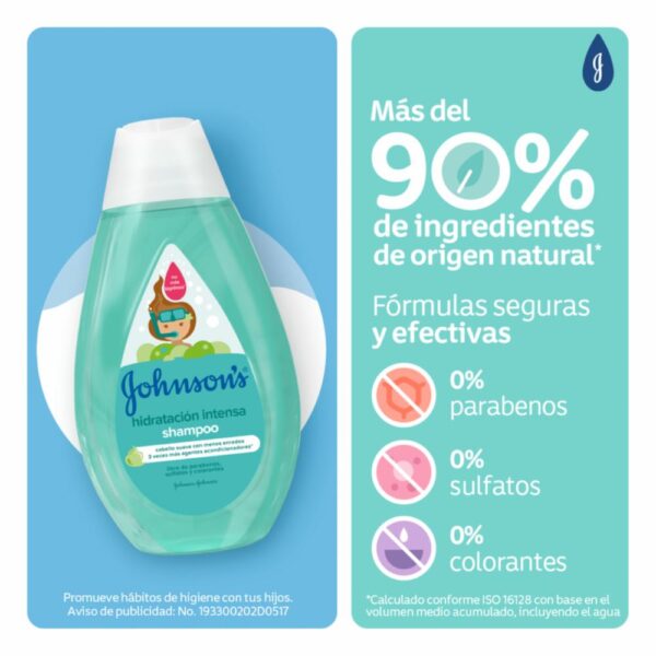 Shampoo Bebé Hidratación Intensa JOHNSON´S BABY 400 Ml - Imagen 4