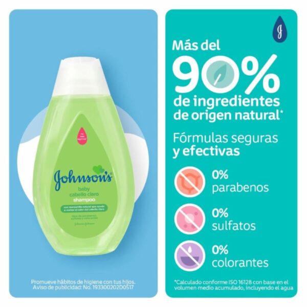 Shampoo Bebé Manzanilla JOHNSON´S BABY 400 Ml - Imagen 4
