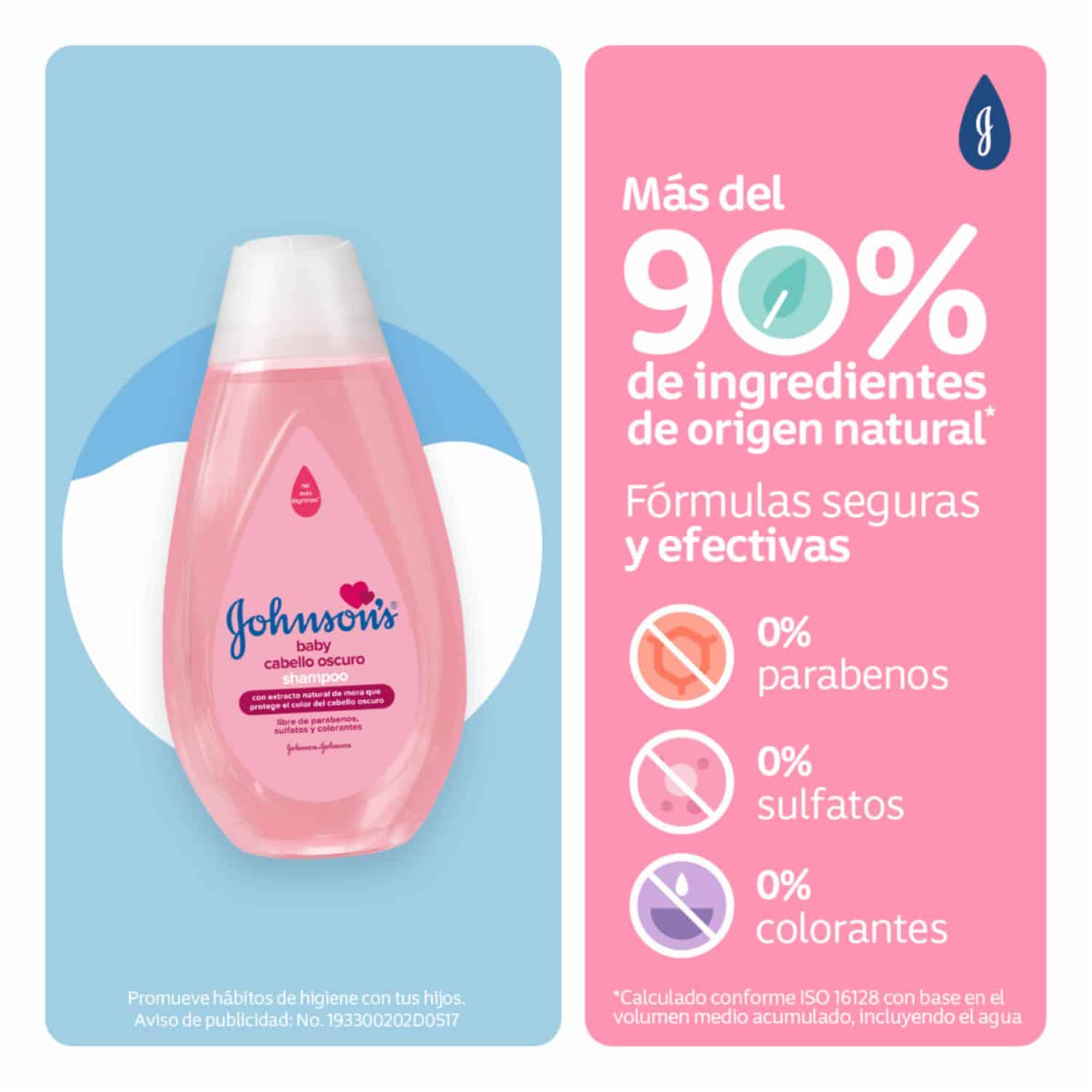 Shampoo Bebé Pelo Oscuro JOHNSON'S 200 Ml - Imagen 4