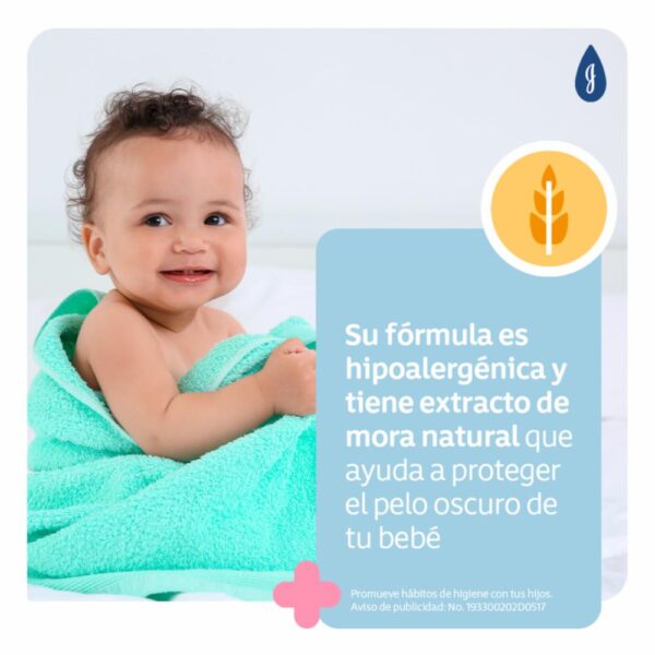 Shampoo Bebé Pelo Oscuro JOHNSON´S BABY 400 Ml - Imagen 3