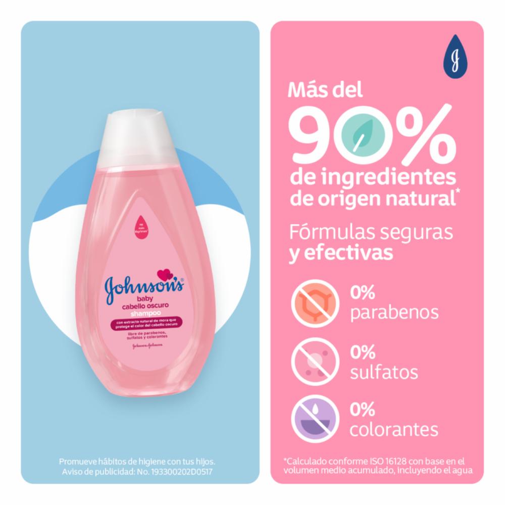 Shampoo Bebé Pelo Oscuro JOHNSON'S 400 Ml - Imagen 4