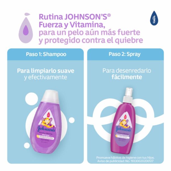 Shampoo Bebé Fuerza Y Vitamina JOHNSON´S BABY 400 Ml - Imagen 5